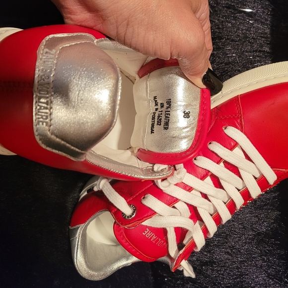 PRE-OWNED Zadig &  Voltaire Designer Premium Leather Tennis Sneakers - Picture 2 of 7